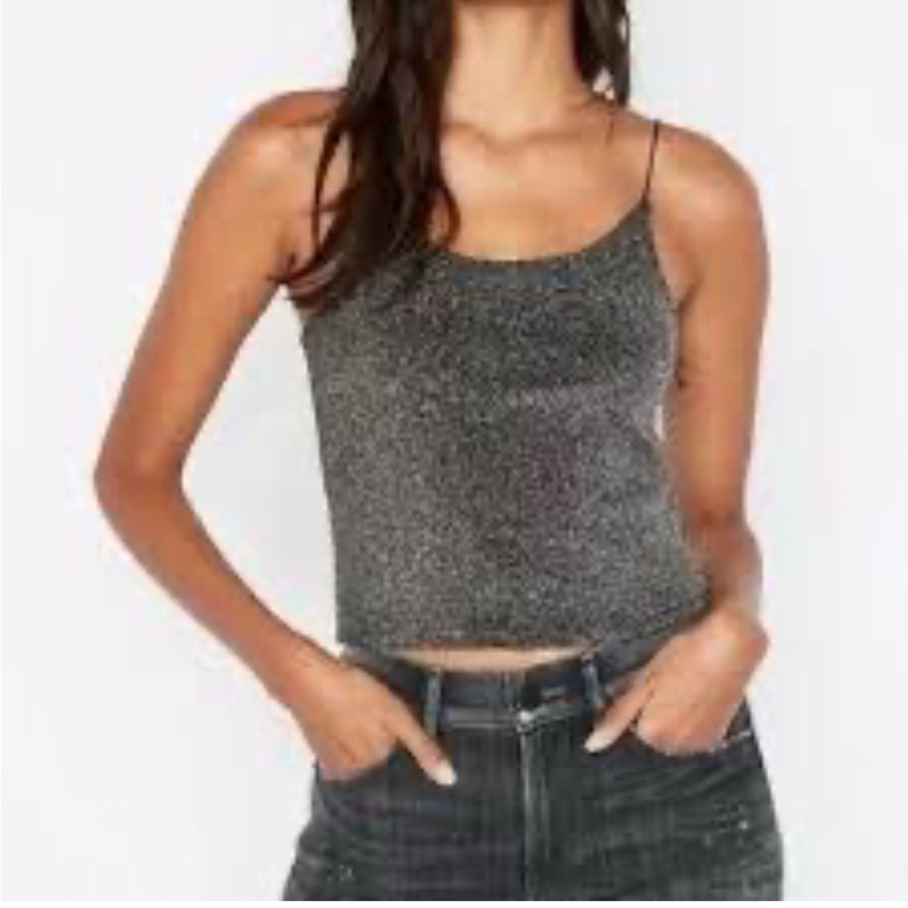 Elegant Black Glitter Camisole
